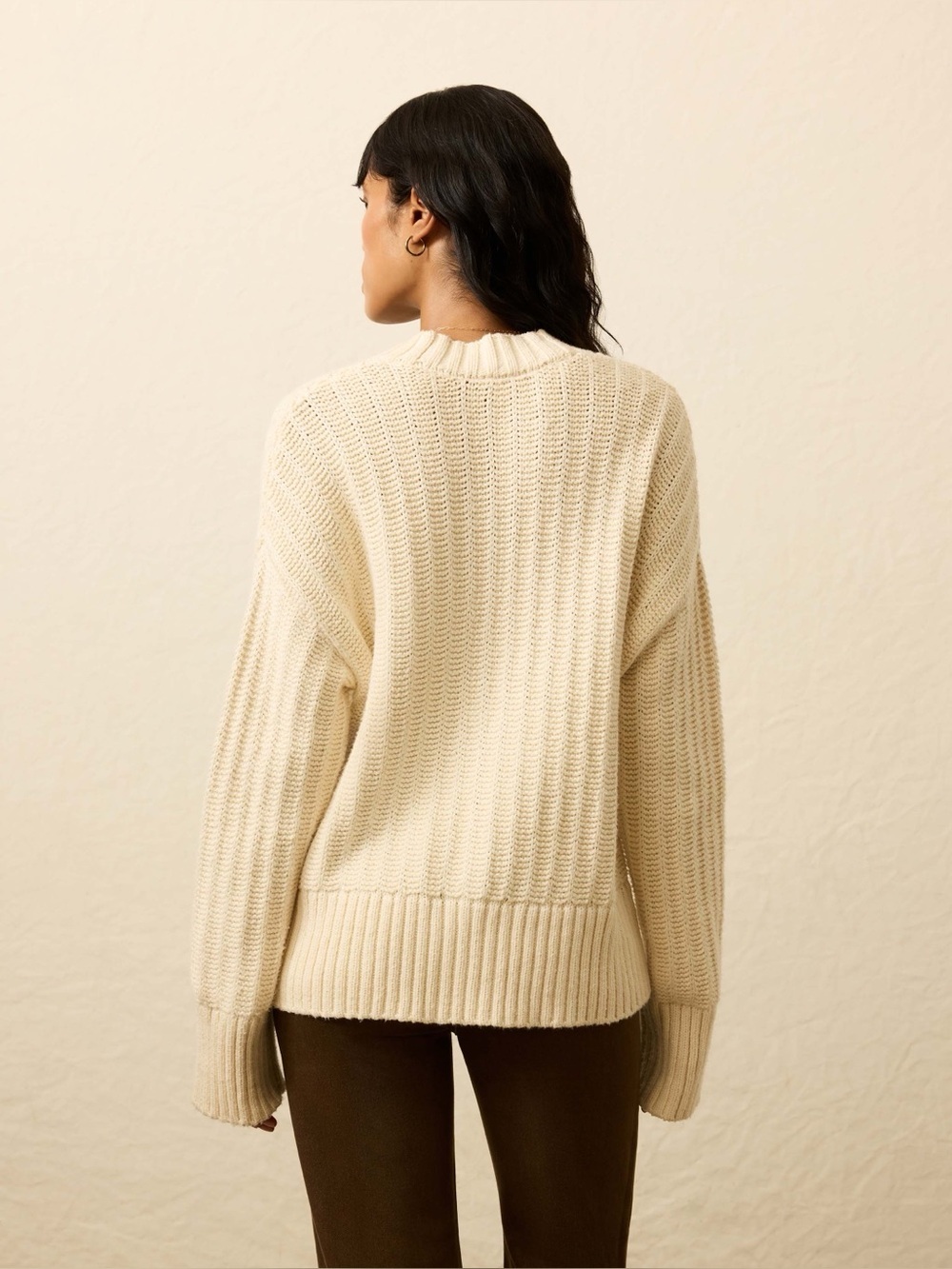 Faherty Cream Ribbed Knit Sweater - Picture 2 of 6